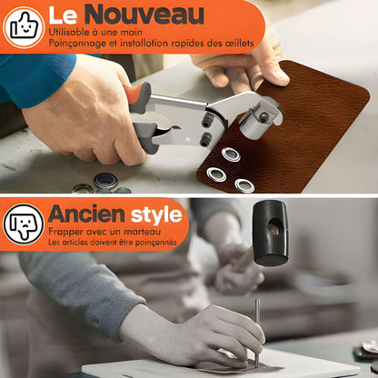 MasterPress Pro – Kit Pince à Œillets Professionnelle à Double Levier